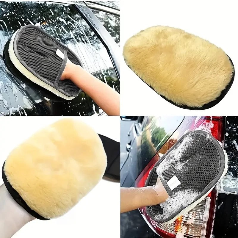 Microfiber Sheep Wool Washing Glove - Polishing Glove - Top Quality - CarGuys Pakistan