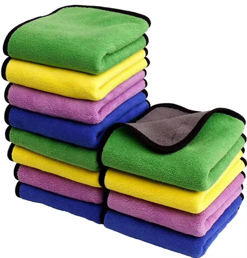 Premium 3Pcs 800GSM Double Sided Microfiber Cloth 40x40 - CarGuys Pakistan