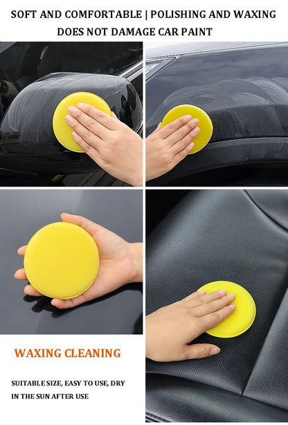 Bundle of 3pcs Applicator Foam Pad - 4inch - Yellow Color - Premium Quality - CarGuys Pakistan