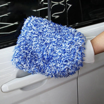 Premium Microfiber Wash Mitt Glove - Car Cleanning Soft Glove - Interior / Exterior Polishing Glove - CarGuys Pakistan