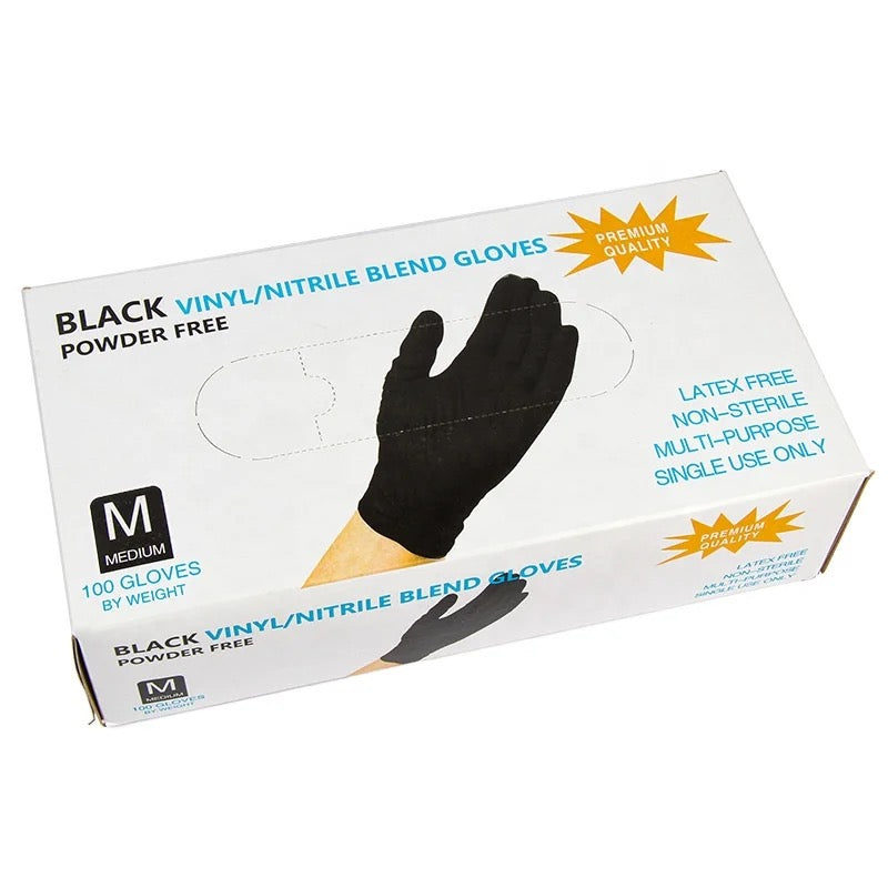 Soft Nitrile Gloves - Black - 100pcs Pack - Felxible Material - CarGuys Pakistan