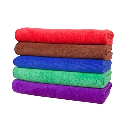 Bundle Of 5 Edgeless Premium Microfiber Towels - Multi Colors - Premium Top Quality- Drying Towel - CarGuys Pakistan