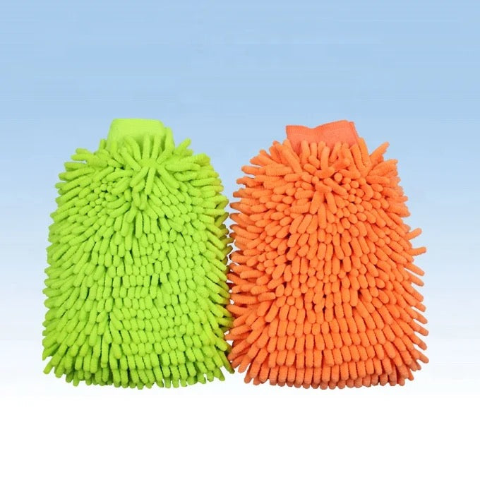 Premium Microfiber Noodle Mitt Wash Glove - Multi Color - Scratchless Wash - Top Quality - CarGuys Pakistan